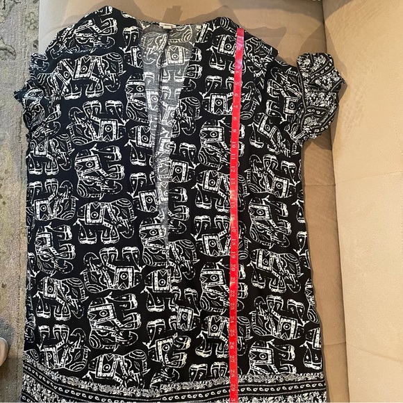 Merona Elephant Print Kimono with Fringe Hem size M/L - Picture 11 of 14